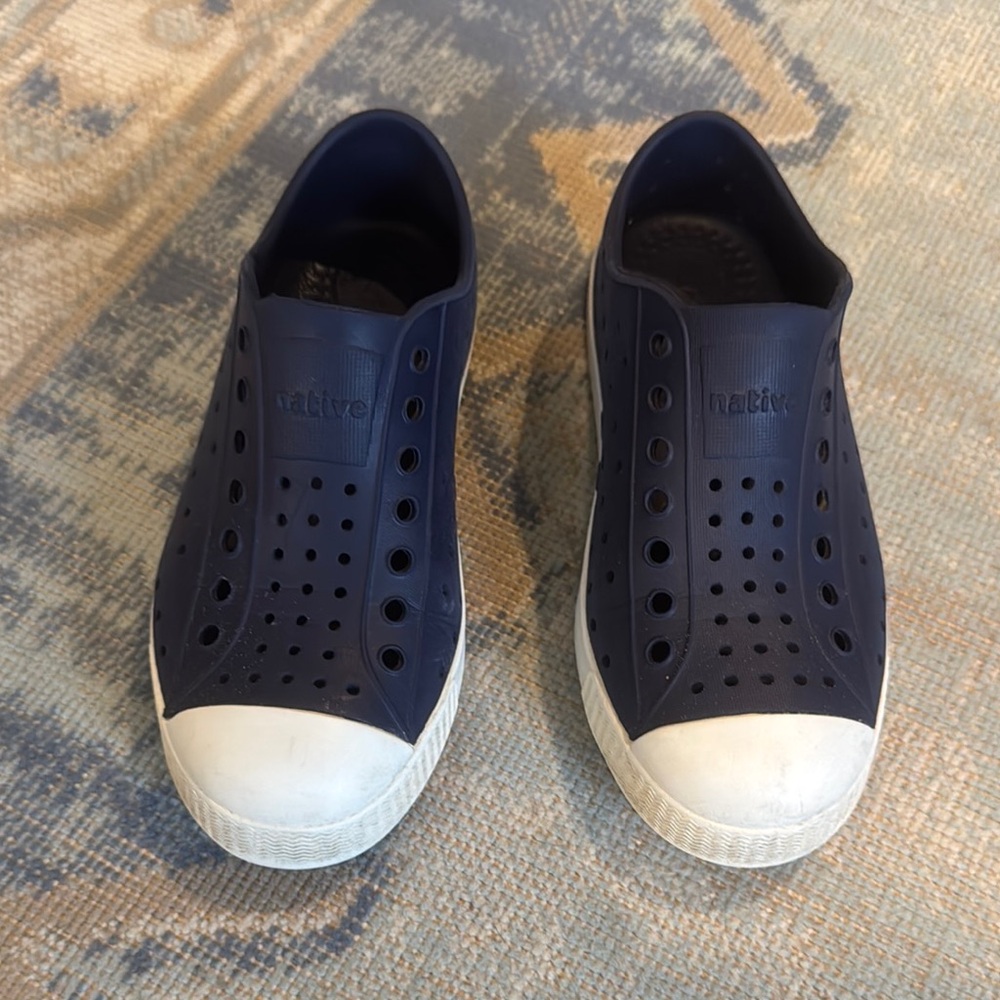 Native Blue and White Sneakers with Perforated Design